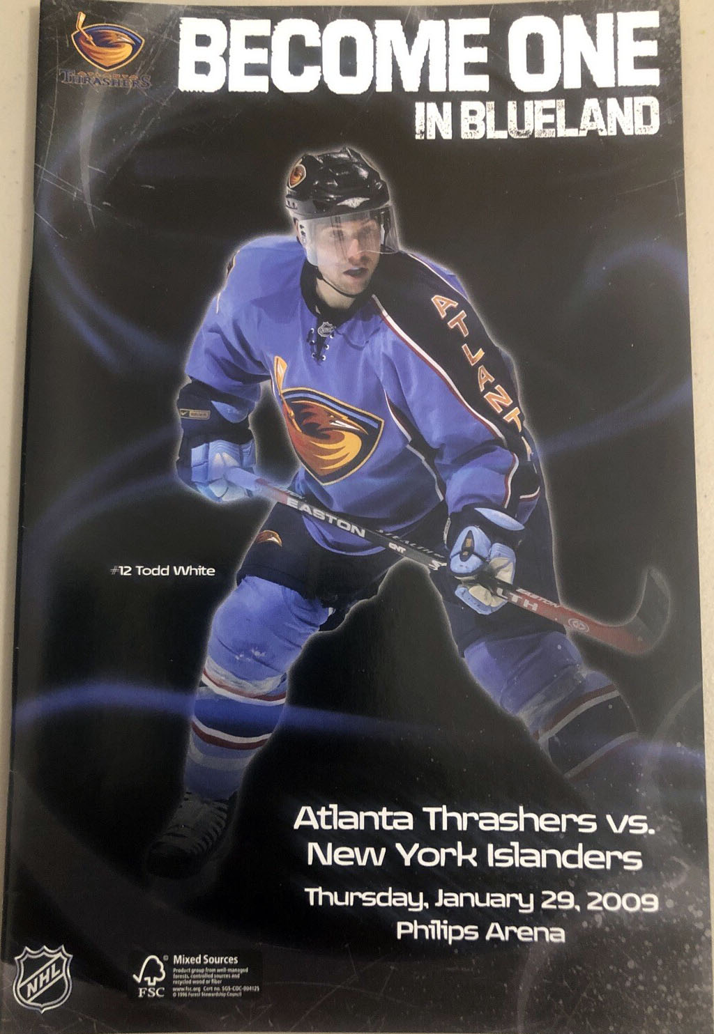 2008-09 Atlanta Thrashers program