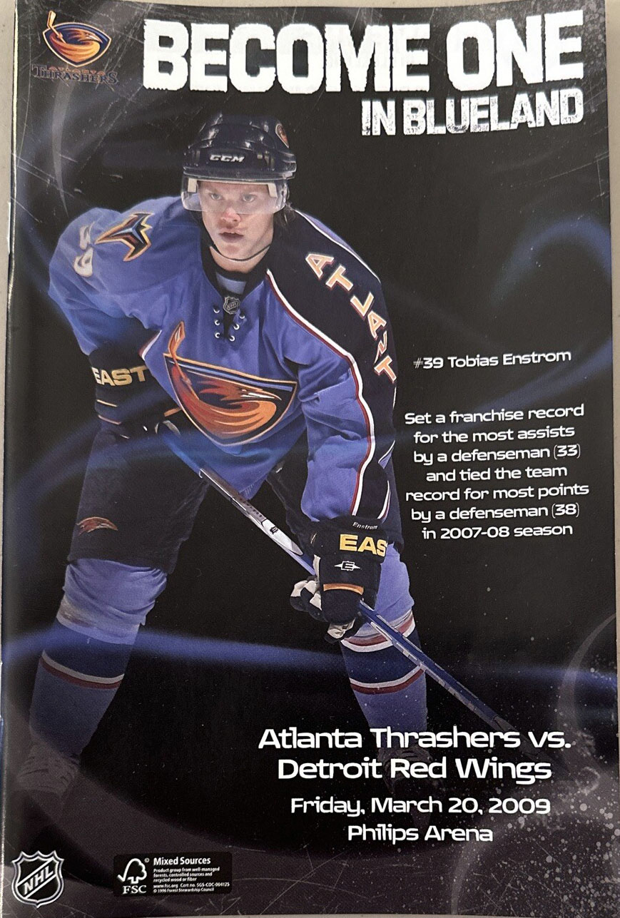 2008-09 Atlanta Thrashers program