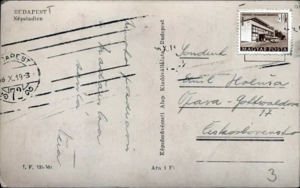 1954 Budapest Népstadion postcard