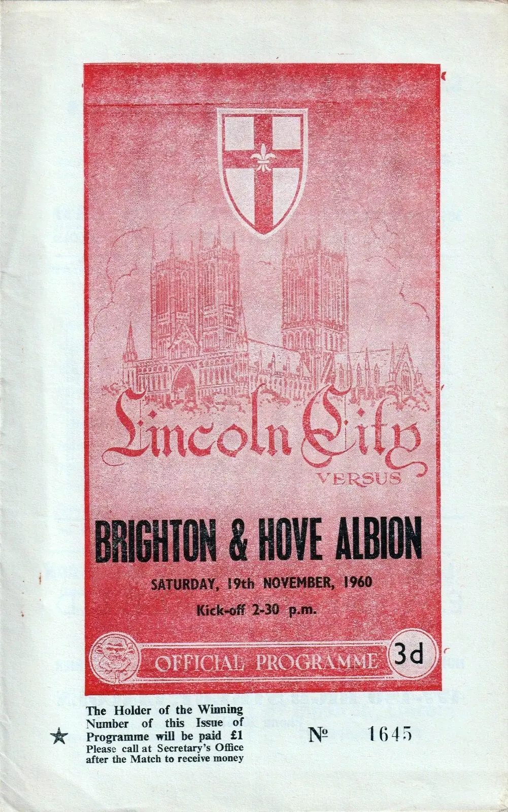 Lincoln City vs. Brighton & Hove Albion (November 19, 1960)