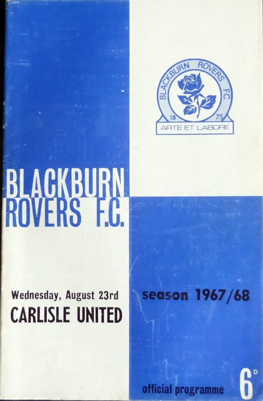 Blackburn Rovers vs. Carlisle United (August 23, 1967)