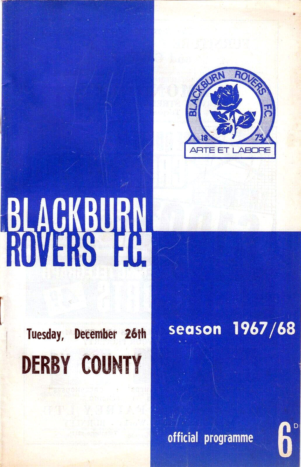Blackburn Rovers vs. Derby County (December 26, 1967)