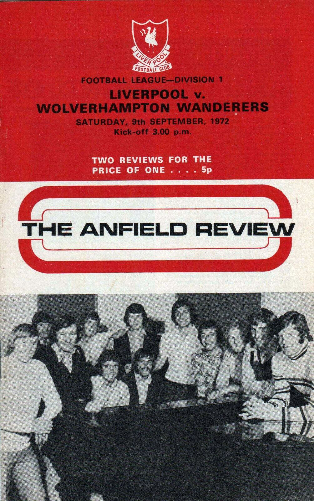 Liverpool vs. Wolverhampton Wanderers (September 9, 1972)