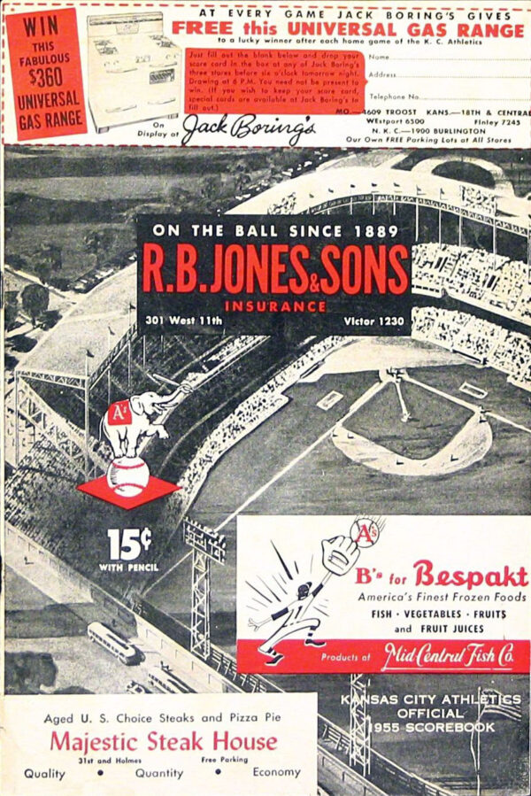 1955 Kansas City Athletics program