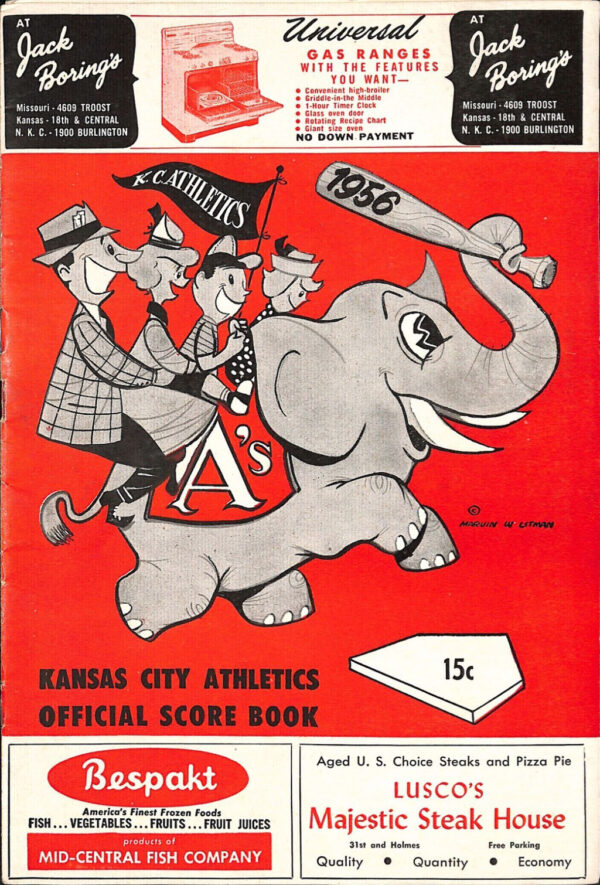 1956 Kansas City Athletics program