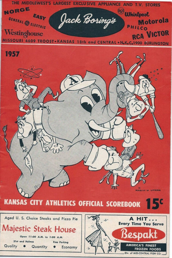 1957 Kansas City Athletics program