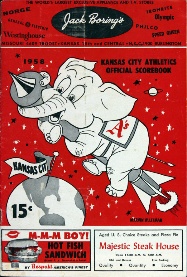 1958 Kansas City Athletics program