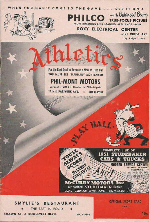 1951 Philadelphia Athletics program