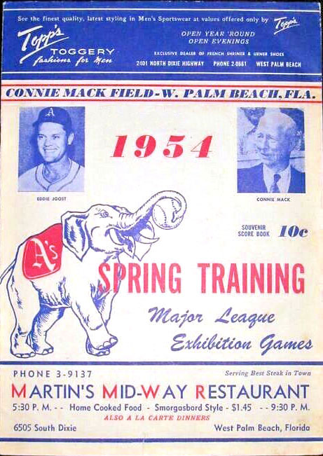 1954 Philadelphia Athletics spring training program