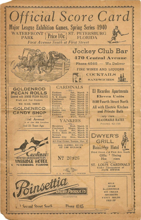 1940 St. Louis Cardinals spring training program