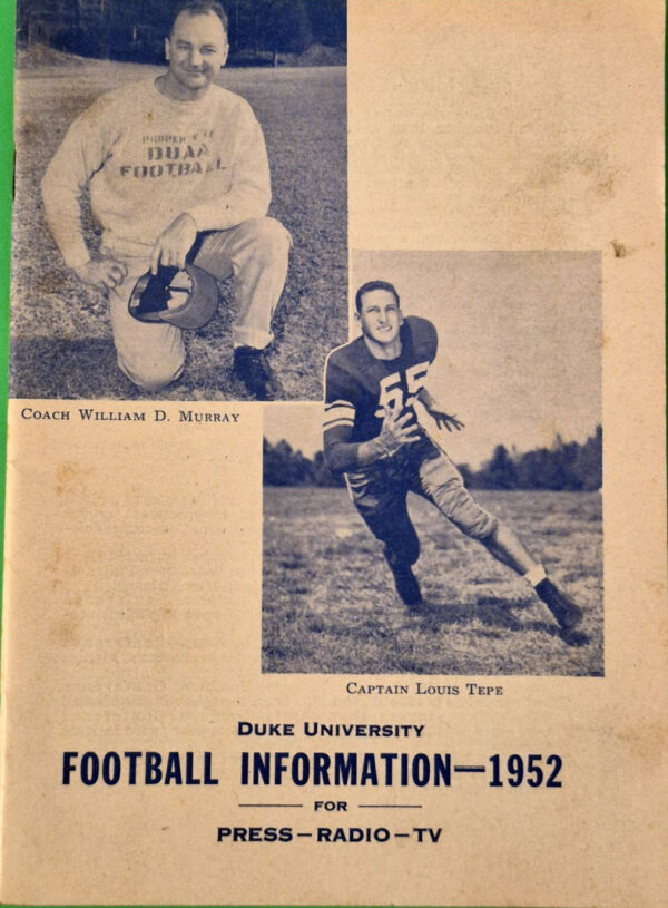 1952 Duke Blue Devils football media guide