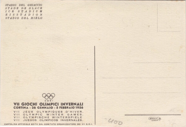 1956 Winter Olympics Postcard