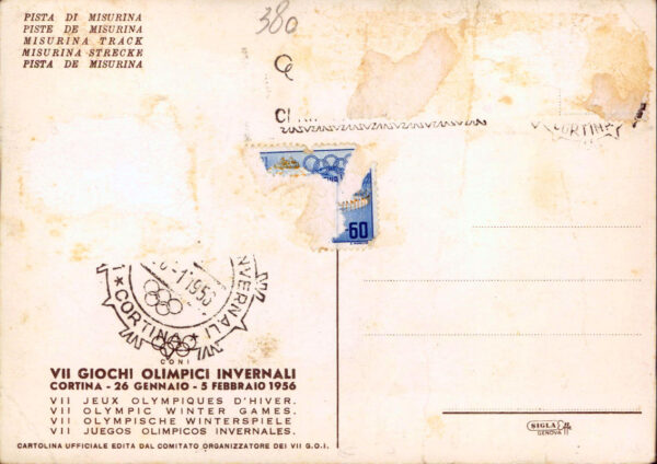 1956 Winter Olympics Postcard