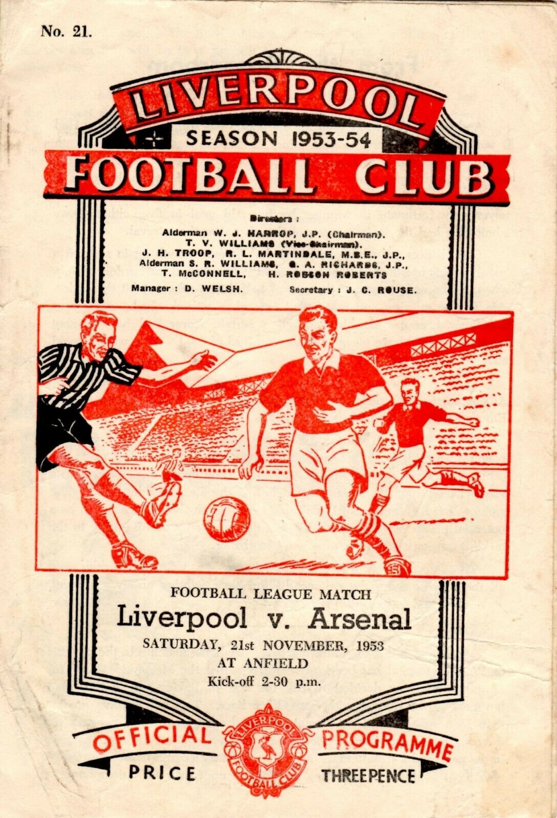 Liverpool vs. Arsenal (November 21, 1953)