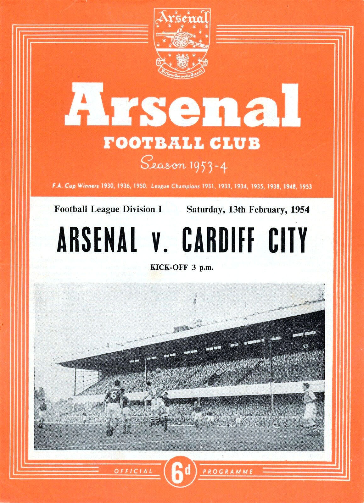 Arsenal vs. Cardiff City (February 14, 1954)