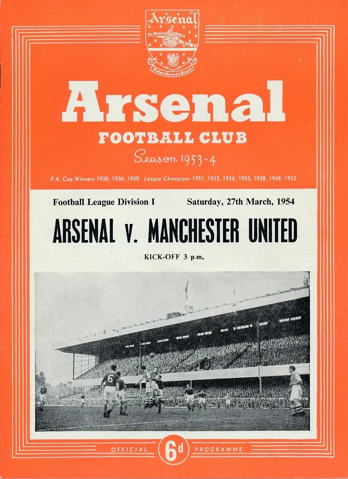 Arsenal vs. Manchester United (March 27, 1954)