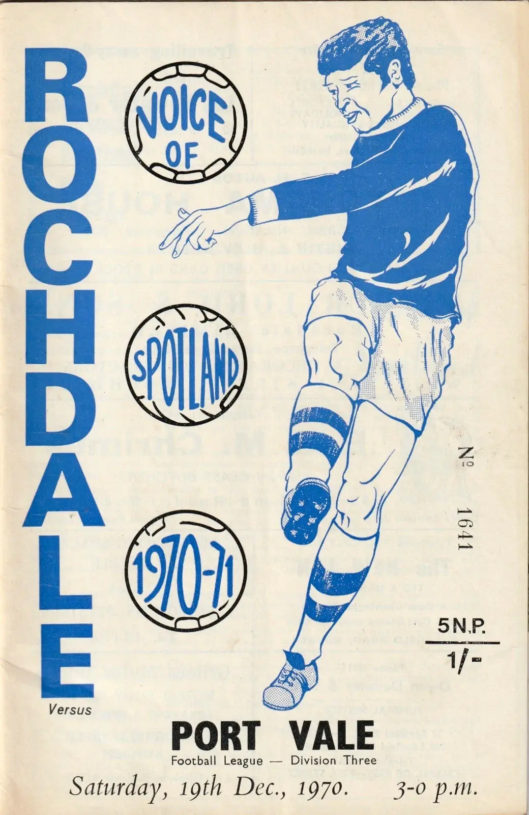 Rochdale vs. Port Vale (December 19, 1970)