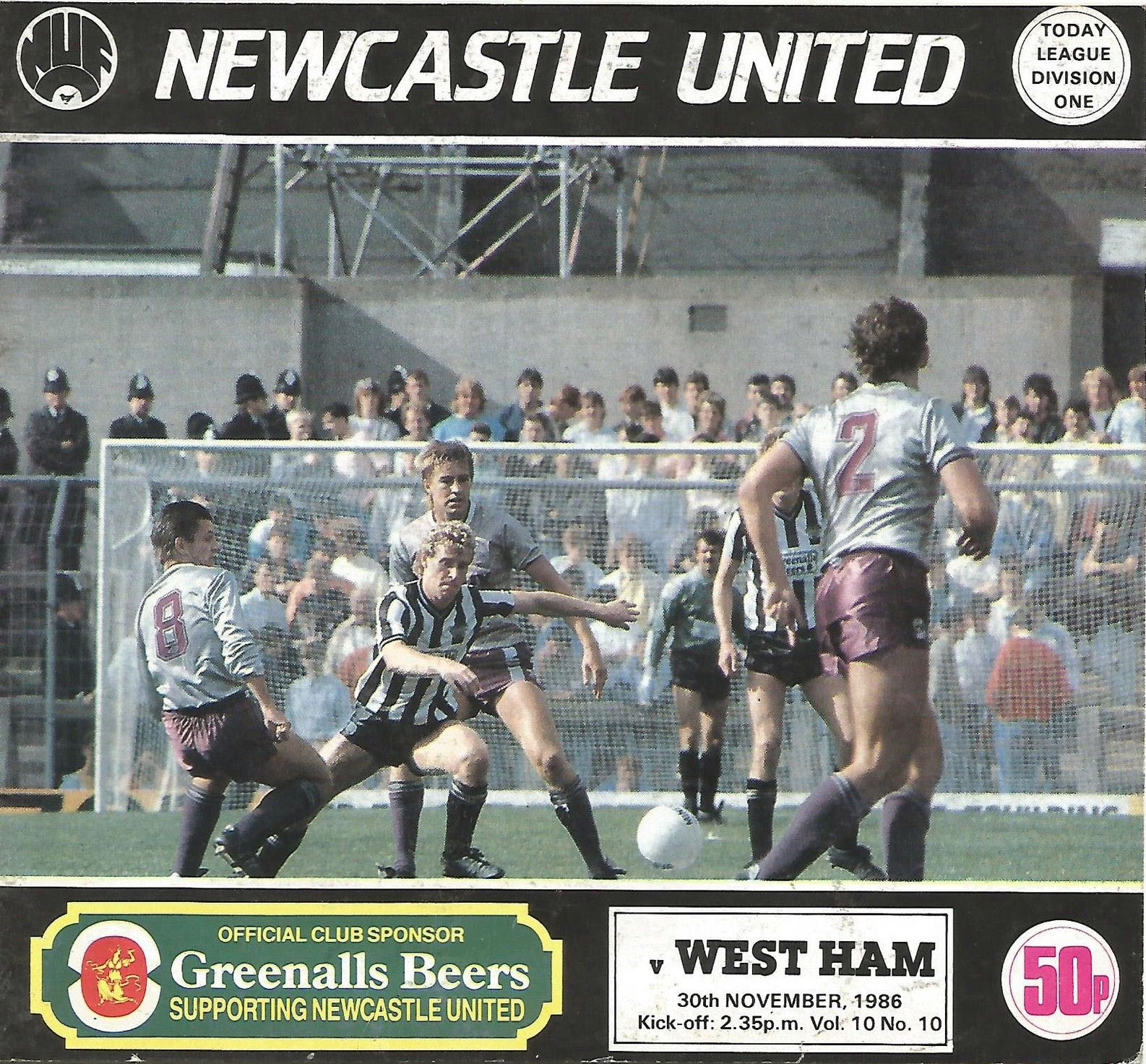 Newcastle United vs. West Ham United (November 30, 1986)