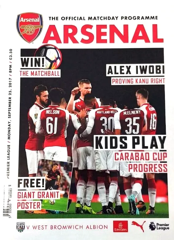 Arsenal vs. West Bromwich Albion (September 25, 2017)