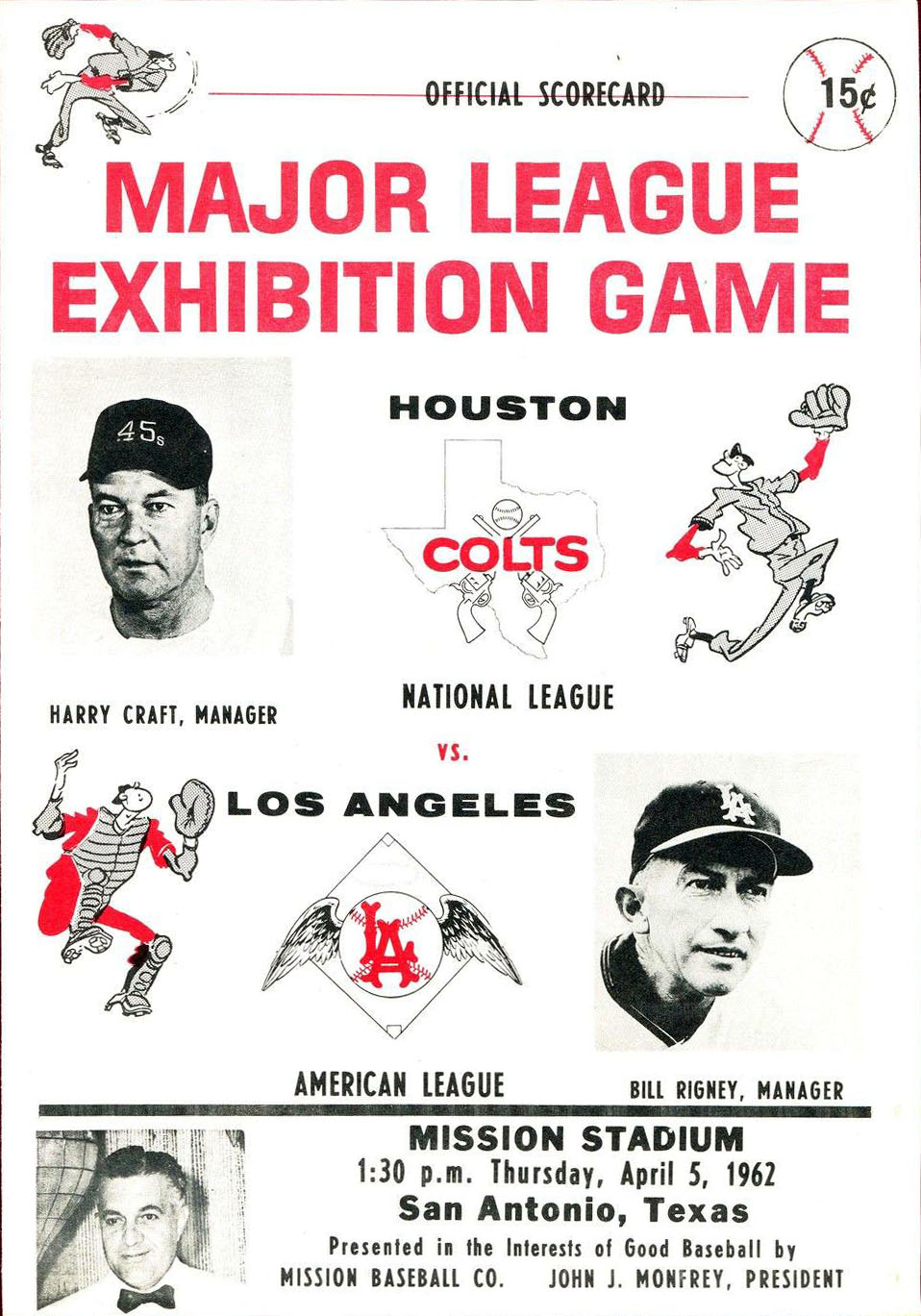 1962 Houston Colt .45s spring training program