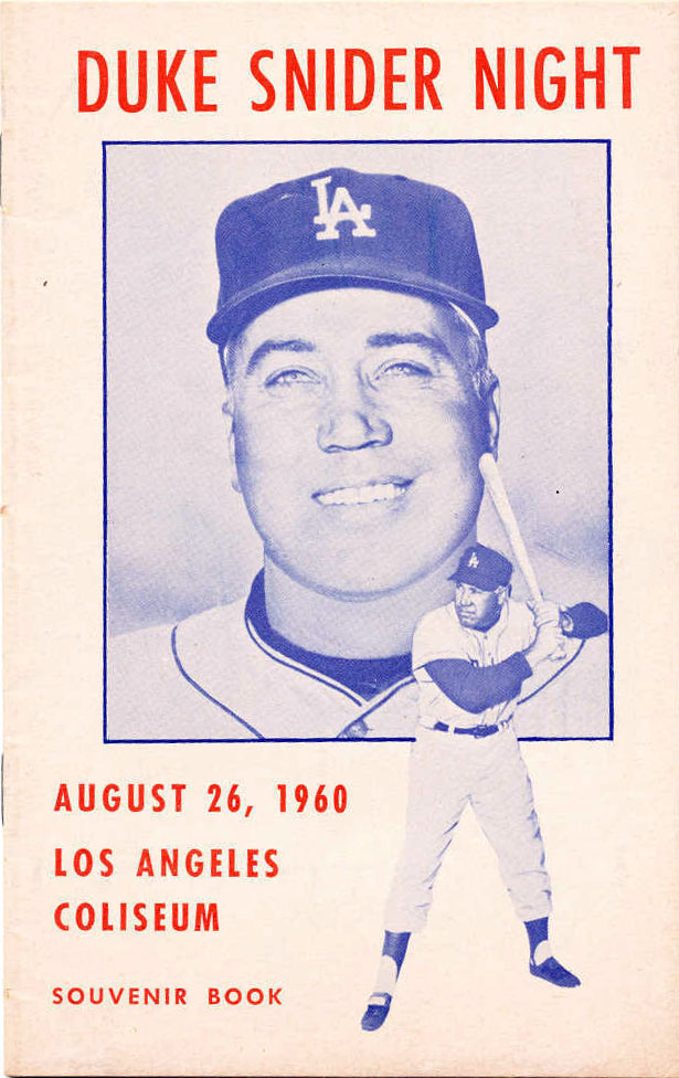 1960 Los Angeles Dodgers souvenir book - Duke Snider