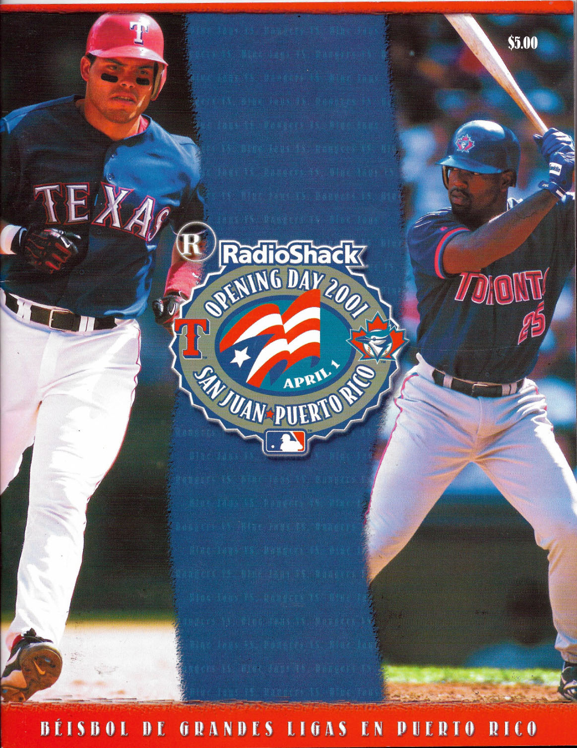 2001 Texas Rangers program