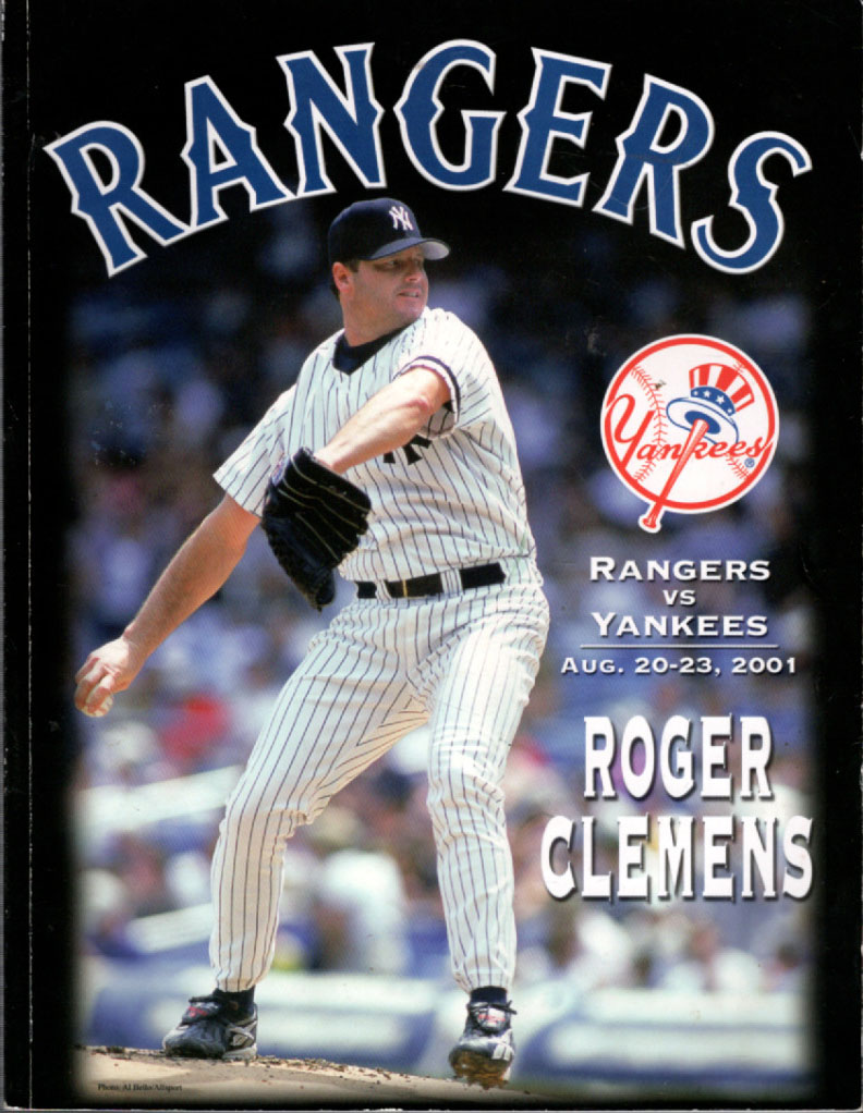 2001 Texas Rangers program