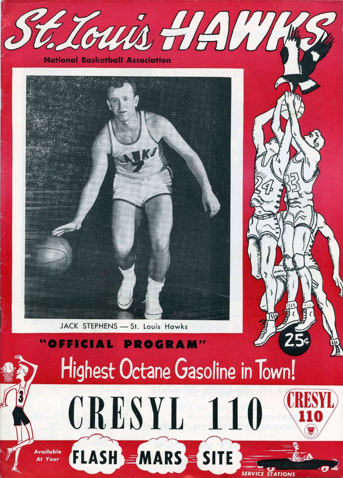 1955-56 St. Louis Hawks program