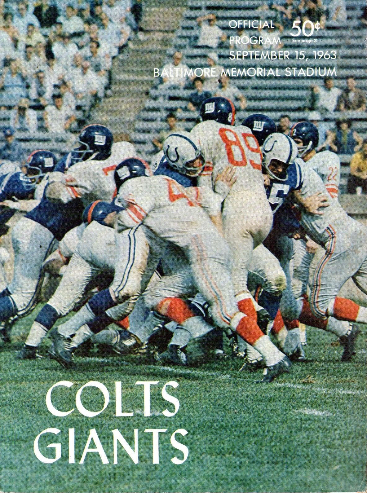 Baltimore Colts vs. New York Giants (September 15, 1963)
