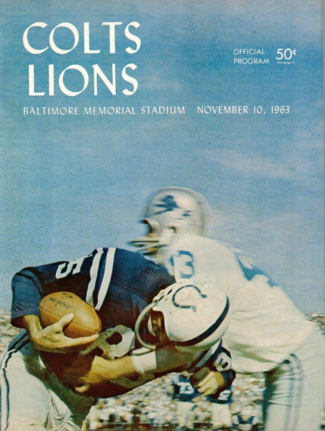 Baltimore Colts vs. Detroit Lions (November 10, 1963)