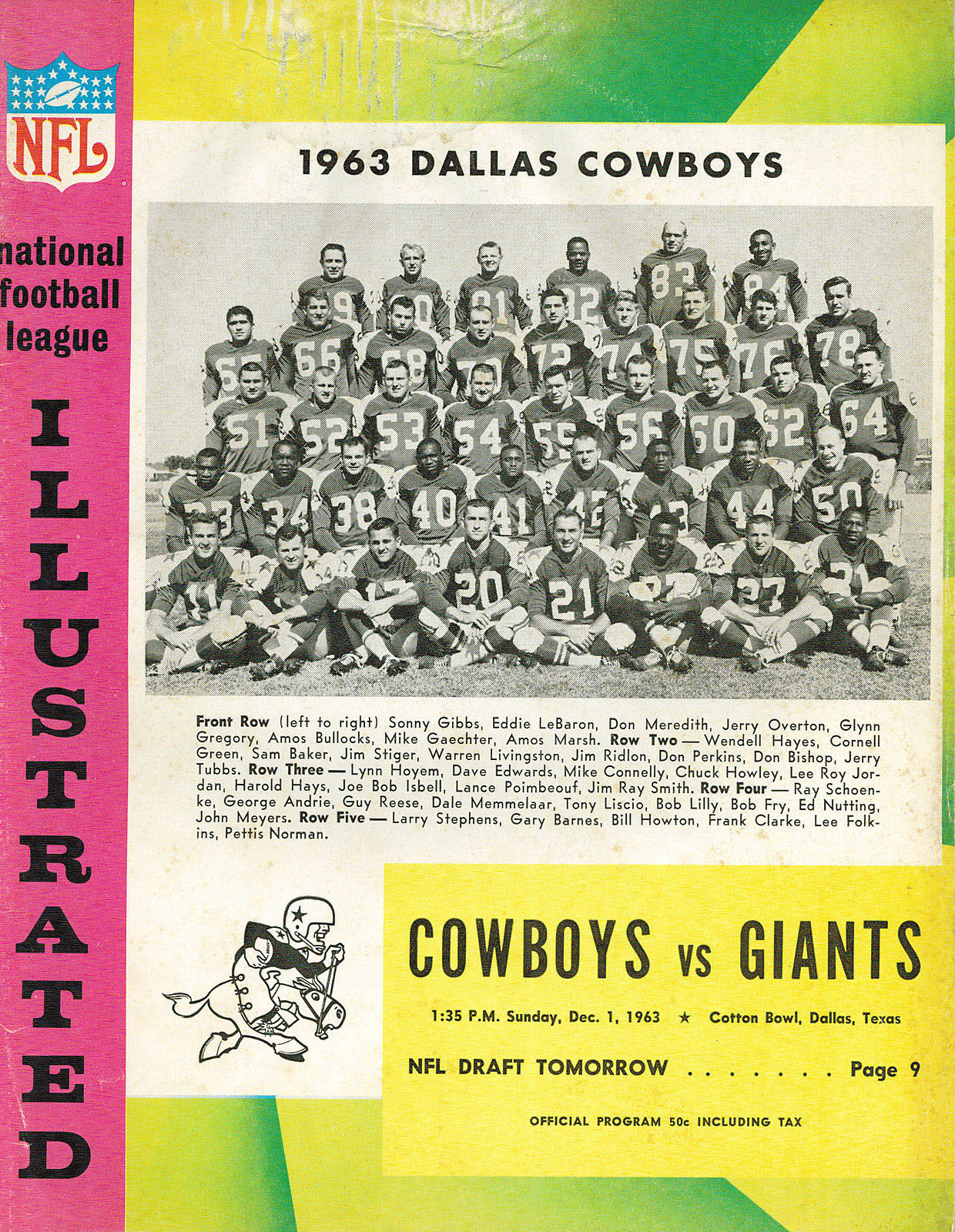 Dallas Cowboys vs. New York Giants (December 1, 1963)