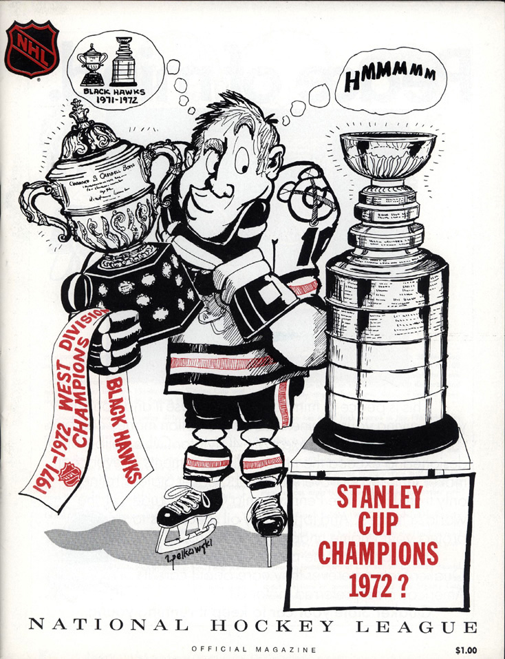 1972 Chicago Black Hawks playoff program