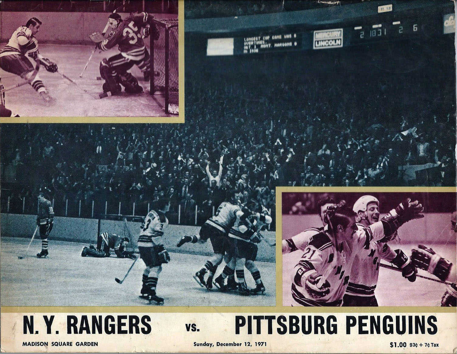 1971-72 New York Rangers program