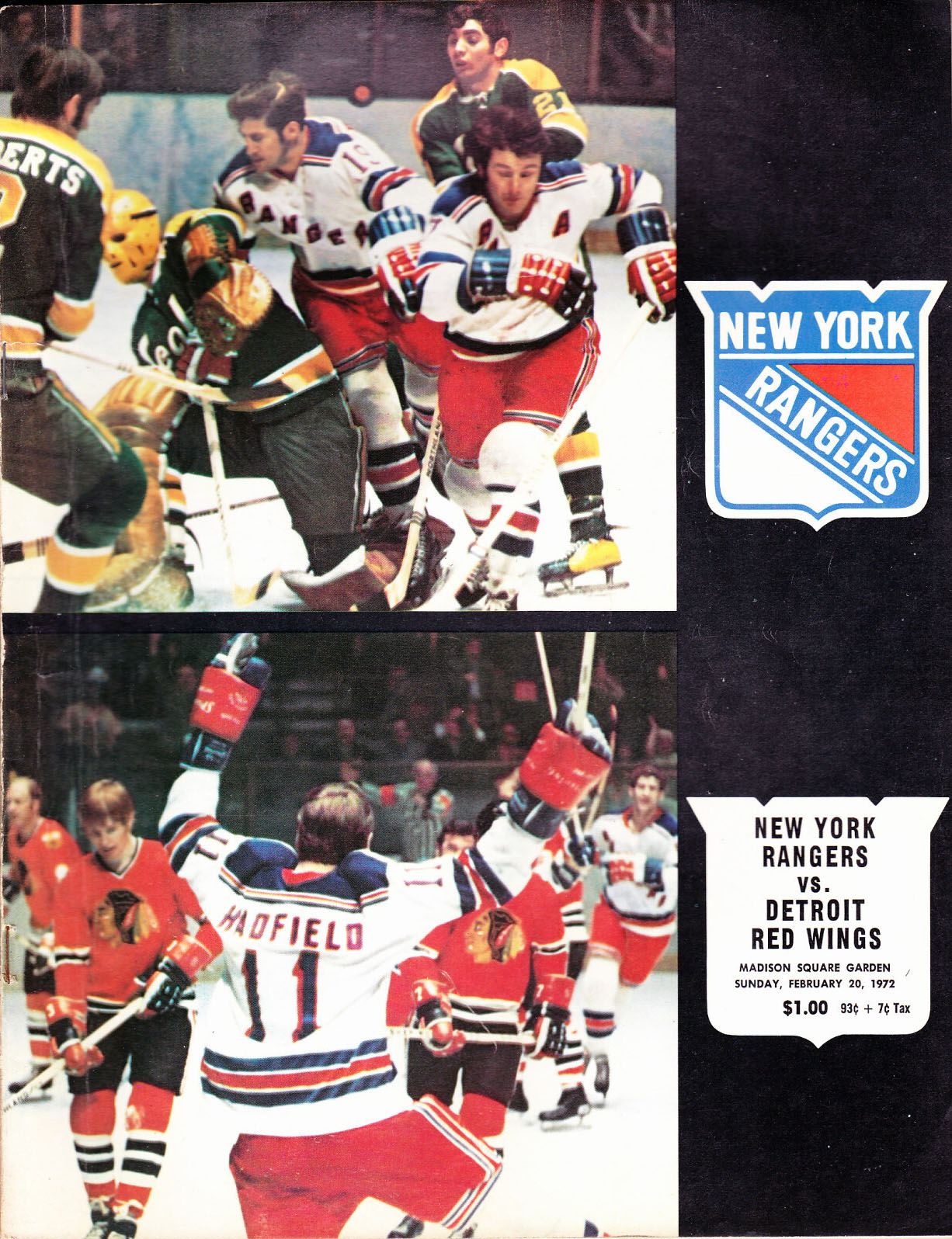 1971-72 New York Rangers program