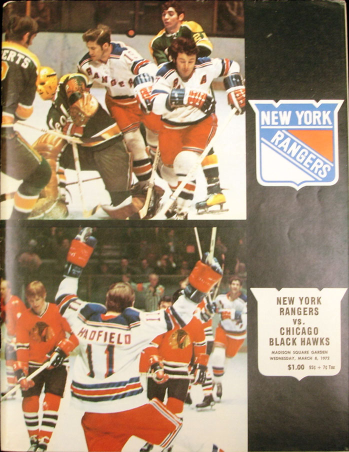 1971-72 New York Rangers program