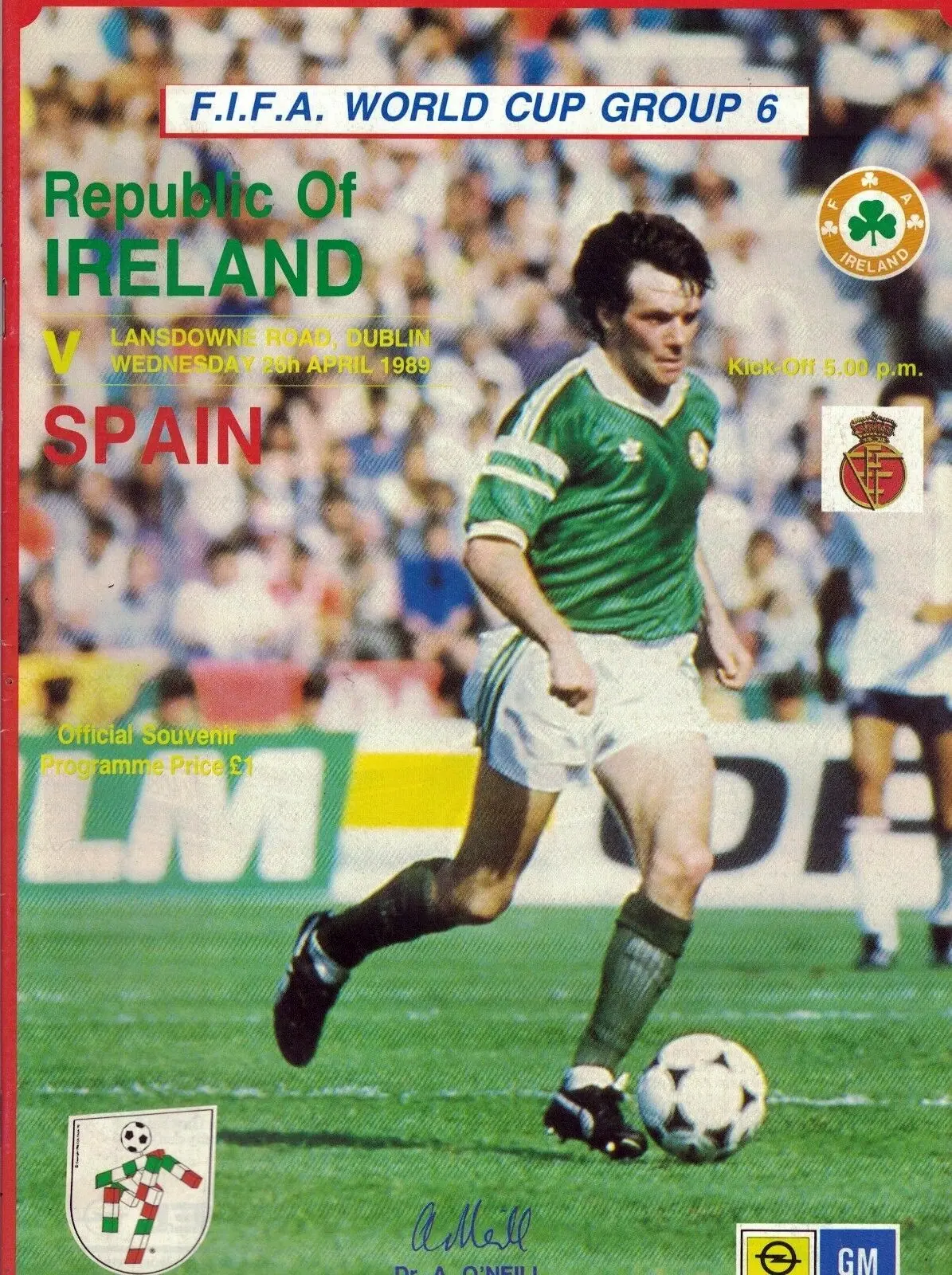 Republic of Ireland vs. Spain (April 26, 1989)
