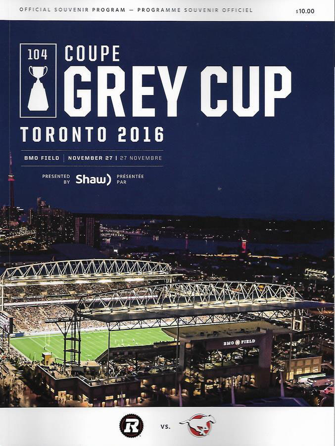 2016 Grey Cup program