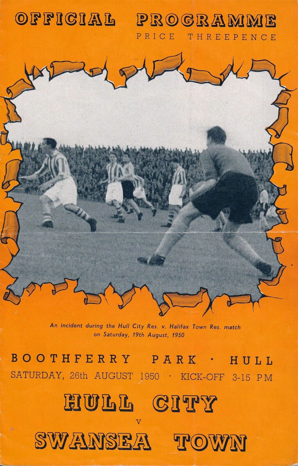 Hull City vs. Swansea Town (August 26, 1950)