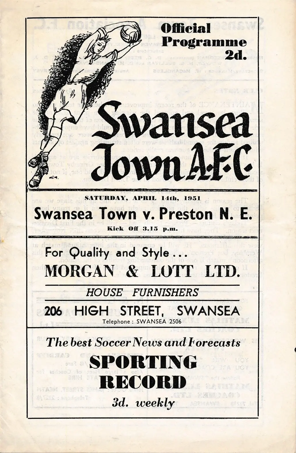 Swansea Town vs. Preston North End (April 14, 1951)