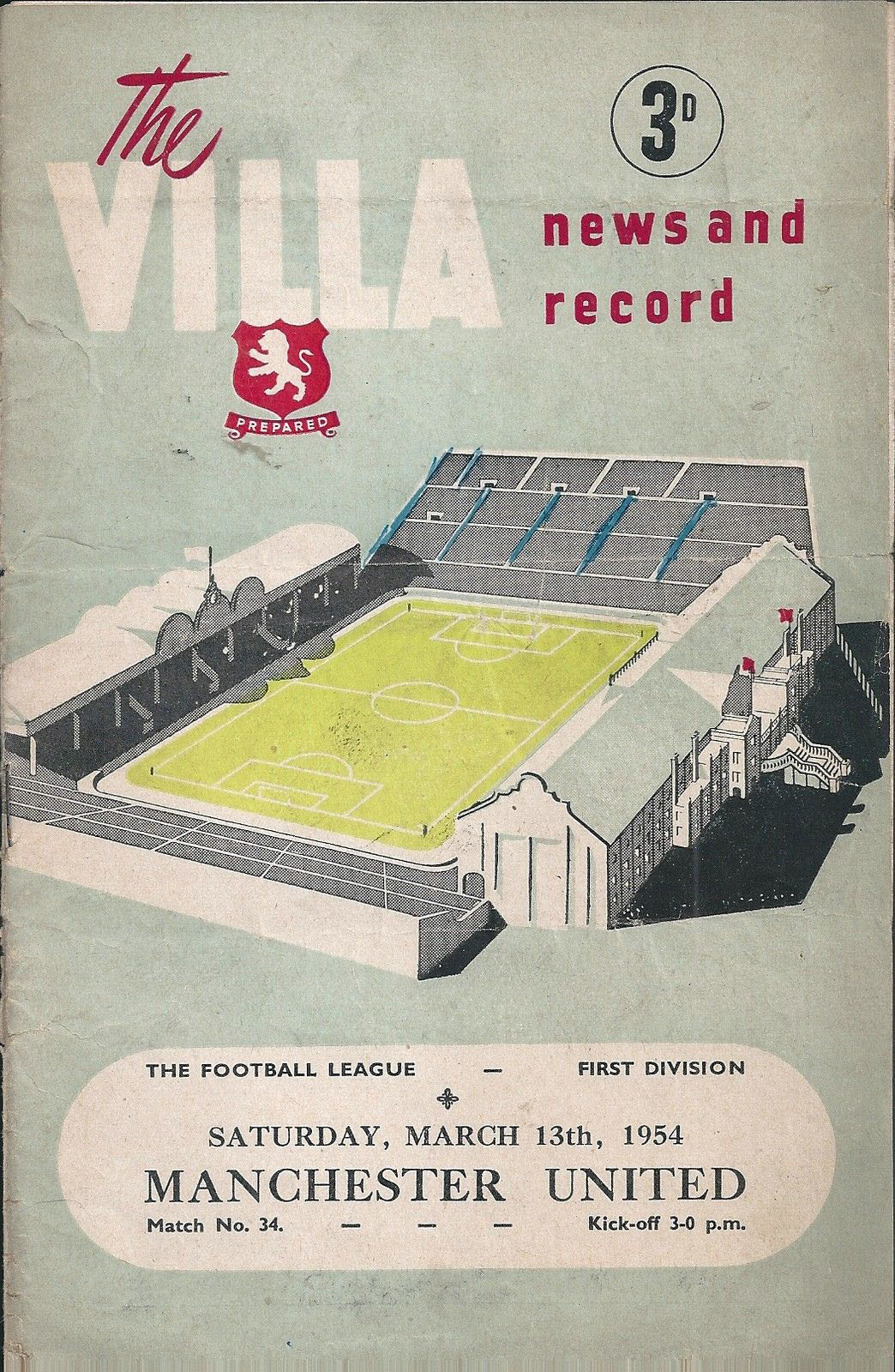 Aston Villa vs. Manchester United (March 13, 1954)
