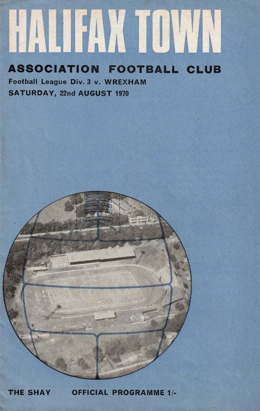 Halifax Town vs. Wrexham (August 22, 1970)
