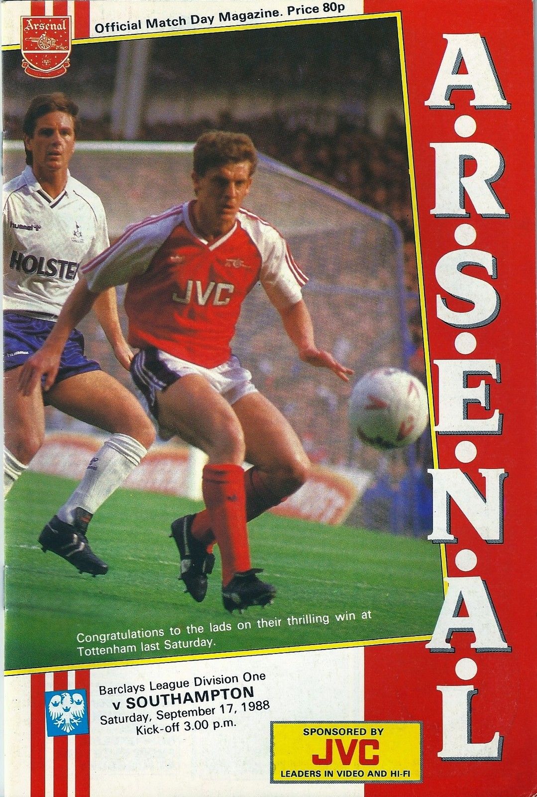 Arsenal vs. Southampton (September 17, 1988)