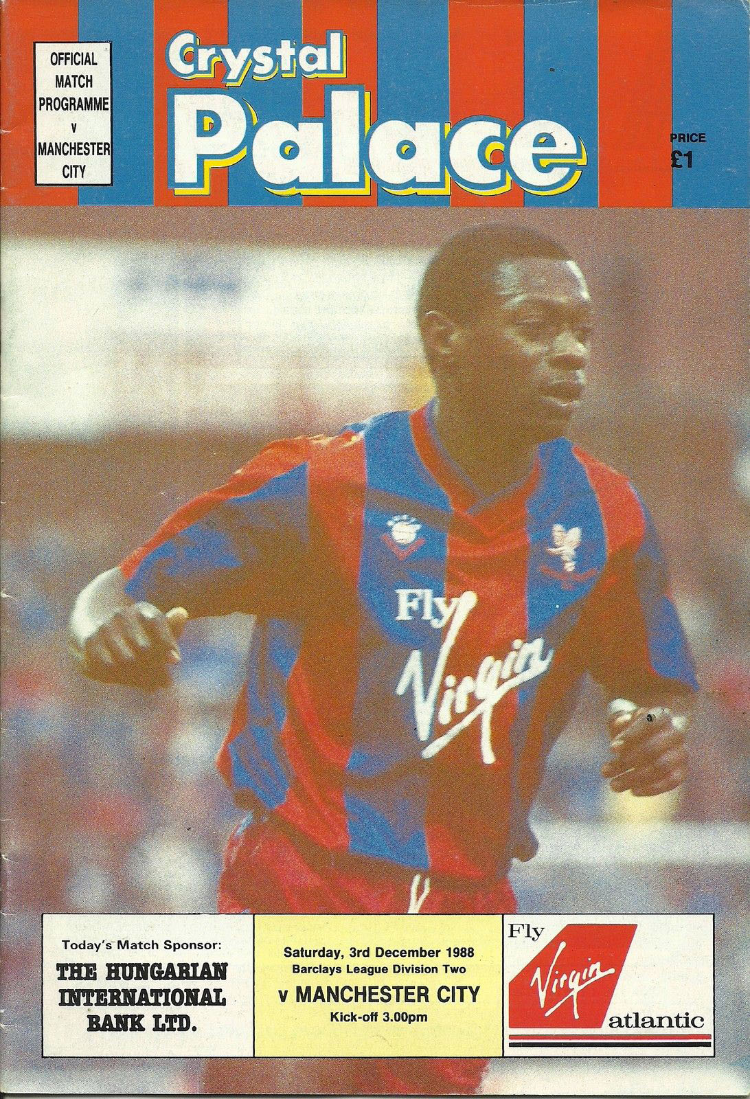 Crystal Palace vs. Manchester City (December 3, 1988)