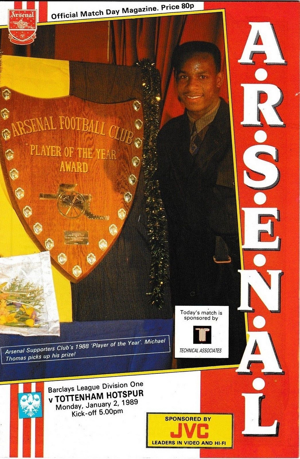 Arsenal vs. Tottenham Hotspur (January 2, 1989)
