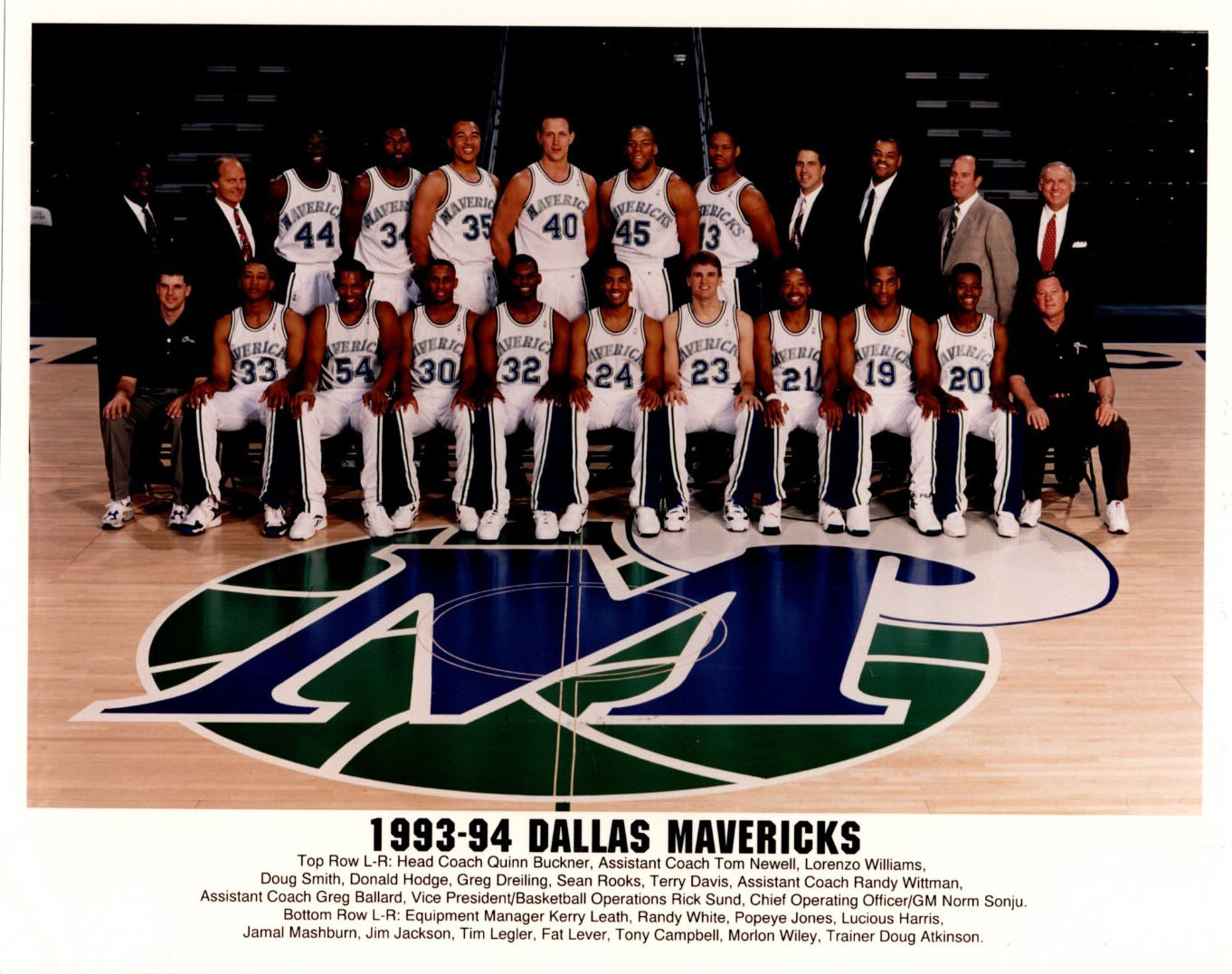 1993-94 Dallas Mavericks Team Photo