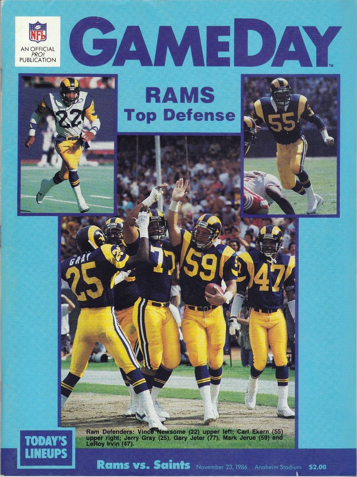 Los Angeles Rams vs. New Orleans Saints (November 23, 1986)