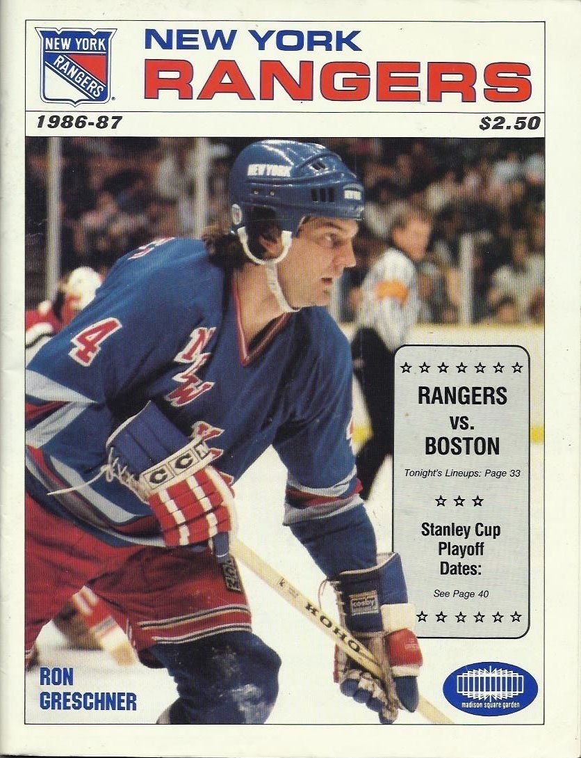 1986-87 New York Rangers program