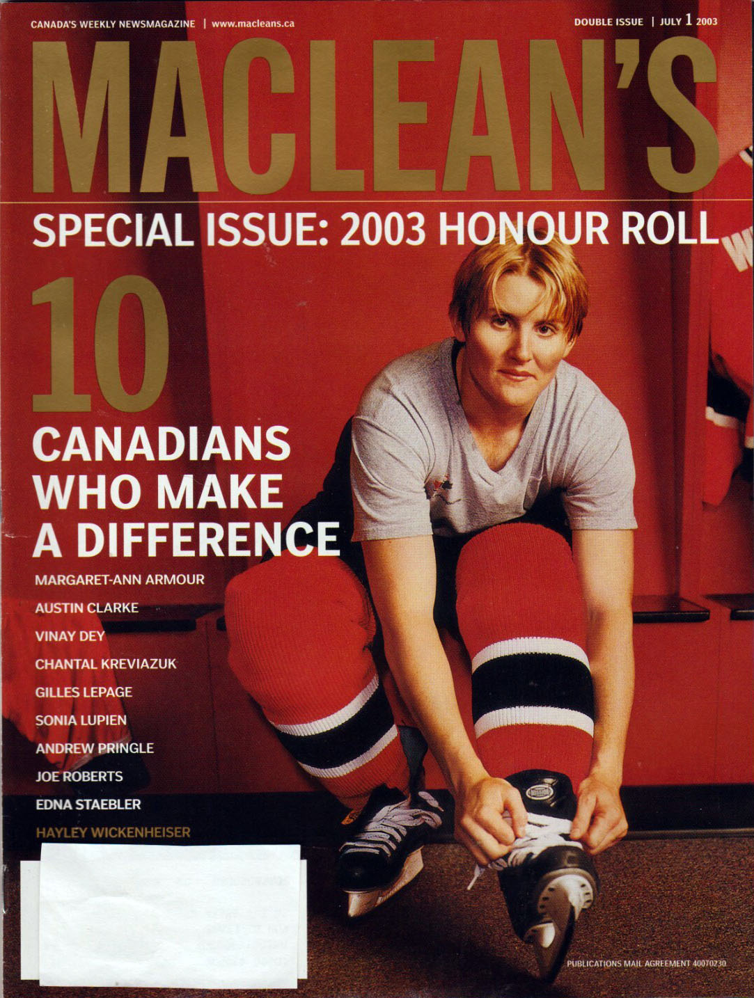 Maclean's (July 1, 1993) - Hayley Wickenheiser cover