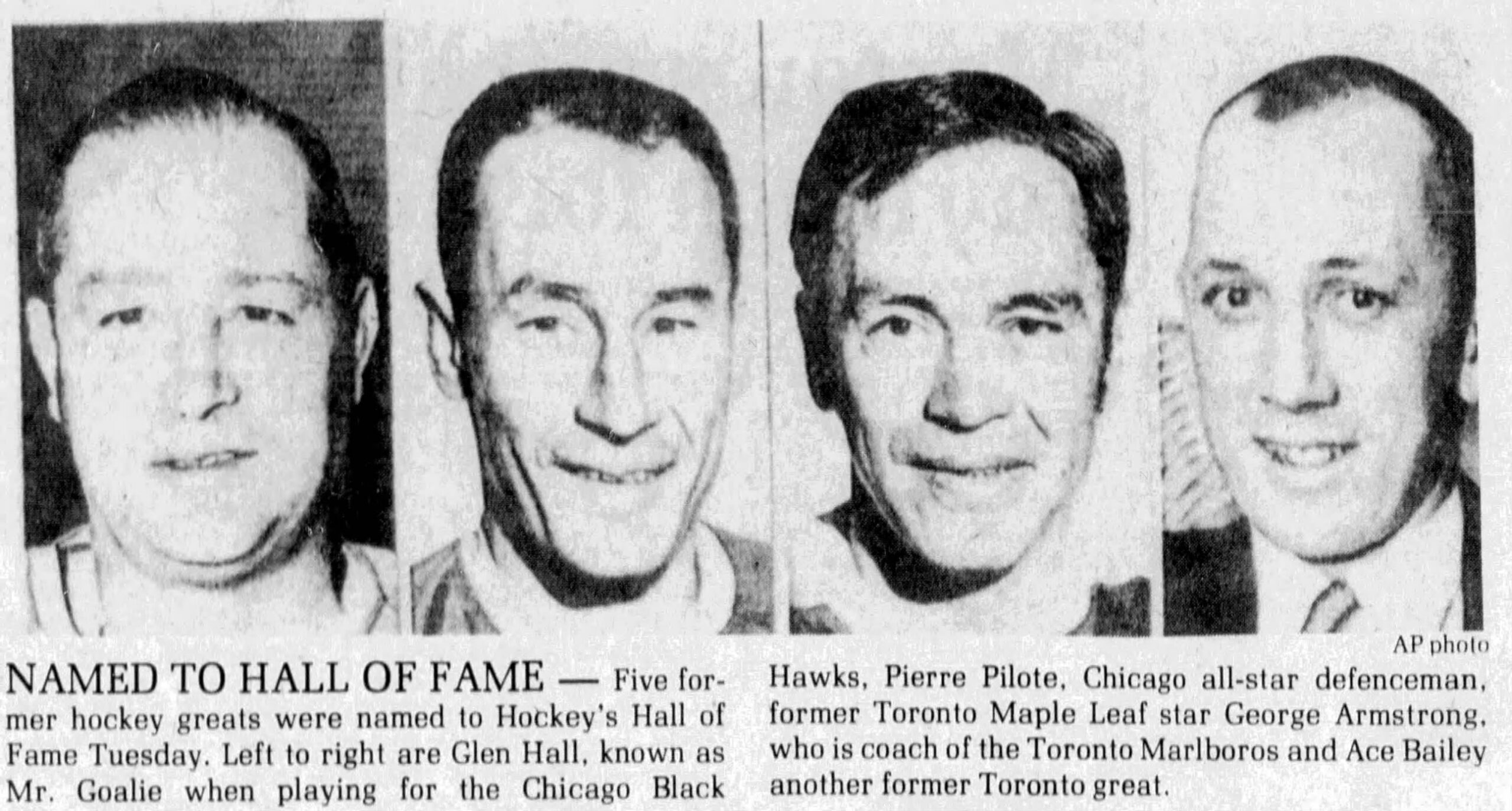 1975 Hockey Hall of Fame Press Photo