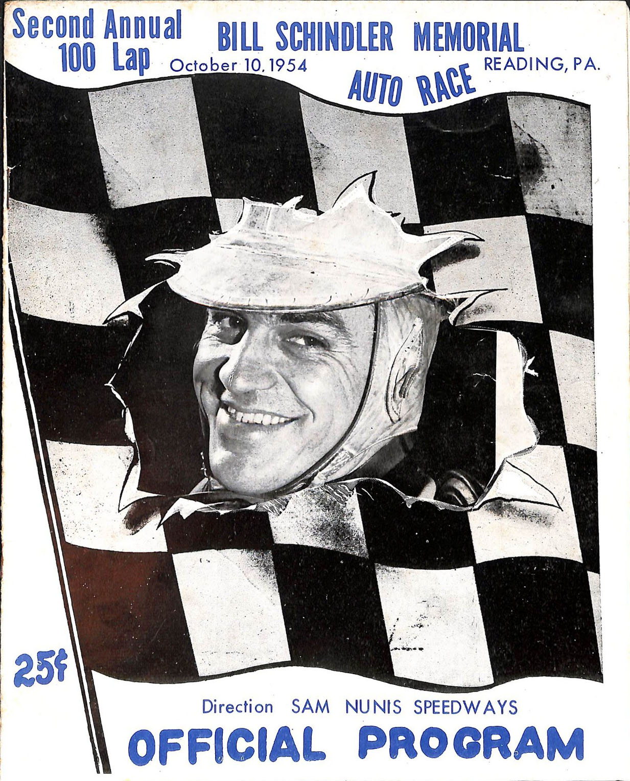 1954 Bill Schindler Memorial auto racing program